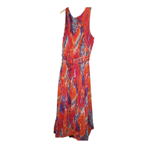 ADRESSING WOMAN. 2X, CHIFFON SUMMER DRESS, PATTERNED DRESS - Picture 4 of 9